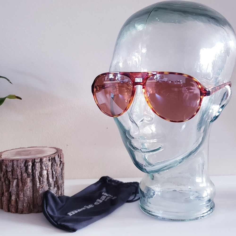 Tortoise Acrylic Aviator Sunglasses - One Size